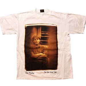 Vtg Paul McCartney 1993 New World Tour T-Shirt Men's M/L White Single Stitch EUC